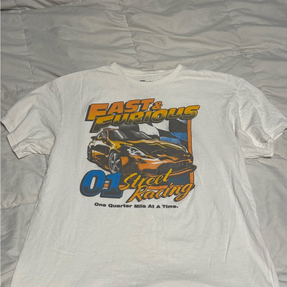 Universal White and Orange Racing Tee
